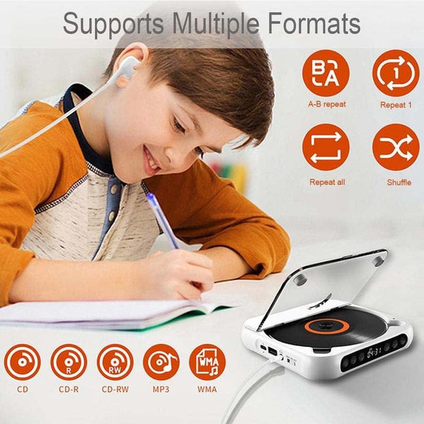 Sakerplus Portable Bluetooth-compatible CD Player