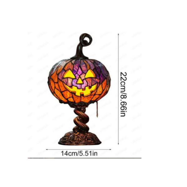 Sakerplus® Stained Glass Halloween Pumpkin Table Lamp
