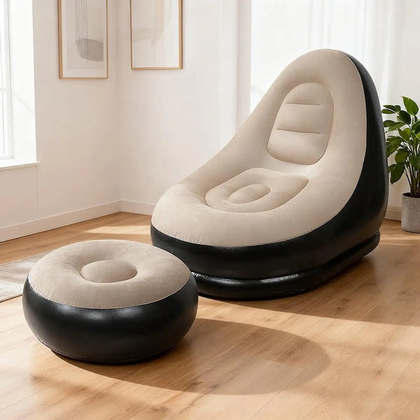 Sakerplus® Portable Inflatable Lazy Chair With Footstool