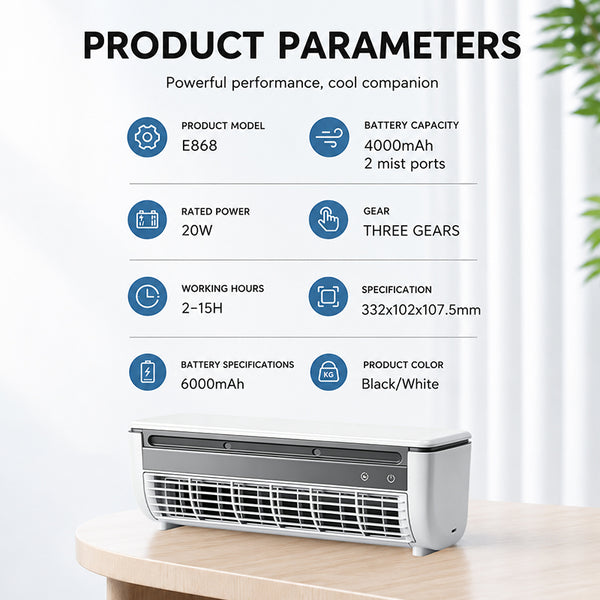Sakerplus® Portable AC Evaporative Air Cooler with Wall-Mount Design