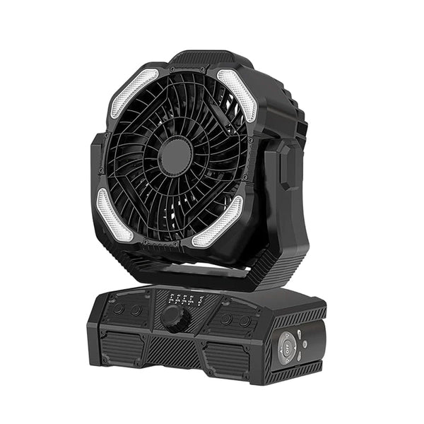 Sakerplus® Rechargeable Portable Camping Fan With LED Light
