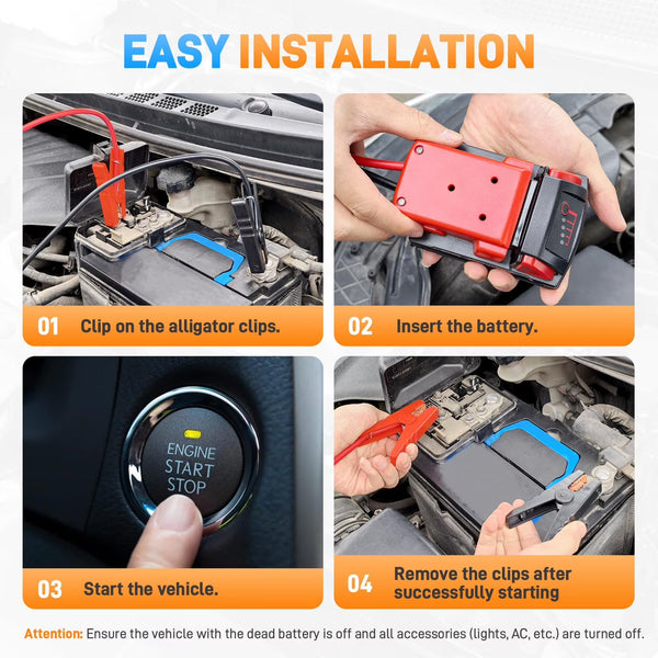 Sakerplus® Portable Battery Jumper Booster Cables