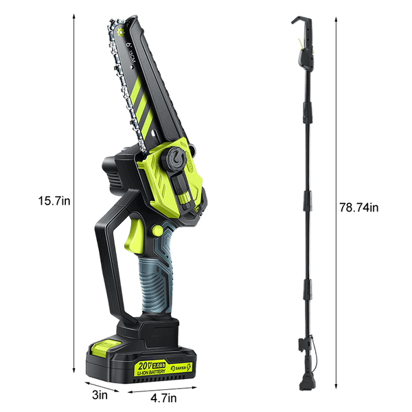 Sakerplus® Cordless Pole Saw and Mini Chainsaw