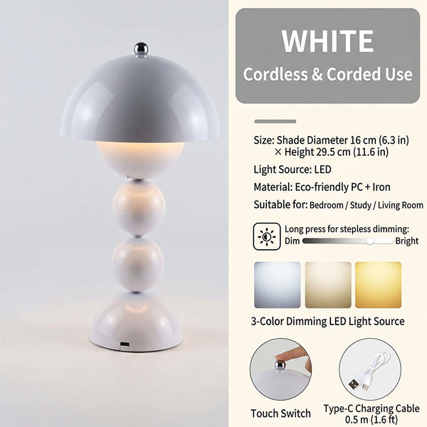 Sakerplus® Vintage Cream Triple-Globe Touch Table Lamp
