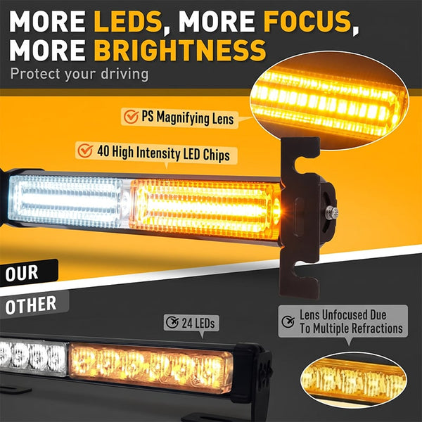 Sakerplus® Windshield Emergency Traffic Advisor Strobe Light Bar