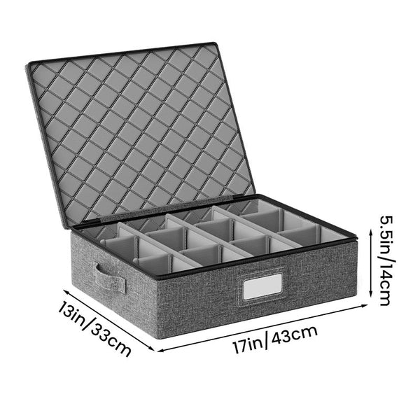 Sakerplus® Stackable Drinkware Storage Box With Dividers