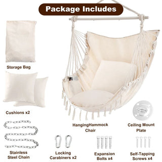Sakerplus® Extra Large Macrame Hanging Swing Seat