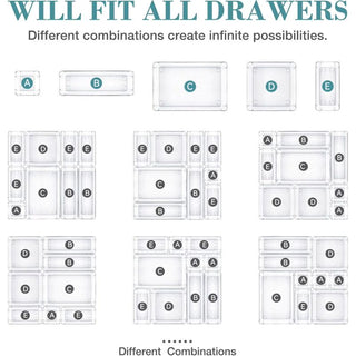 Sakerplus® Transparent Drawer Organizer Storage Set