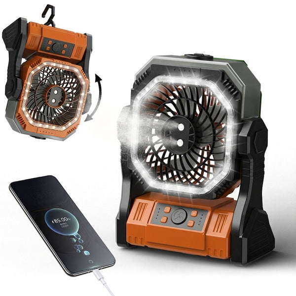 Sakerplus® Rechargeable Outdoor Camping Fan Light