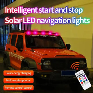 Sakerplus® Solar Car Roof RGB Strobe Light
