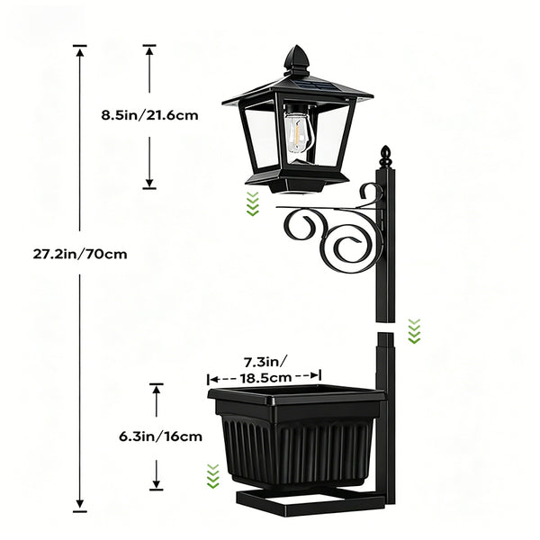 Sakerplus® Solar Lamp Post With Planter Box