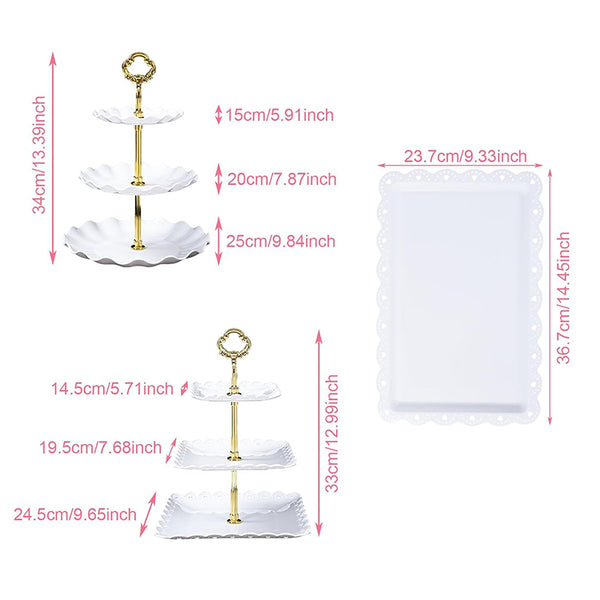 Sakerplus® Tiered Cake Stand Dessert Display Set