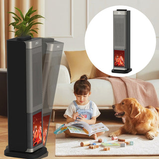 Sakerplus® Oscillating Electric Fireplace Tower Heater