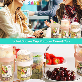 Sank Salad Shaker Cup Portable Cereal Cup