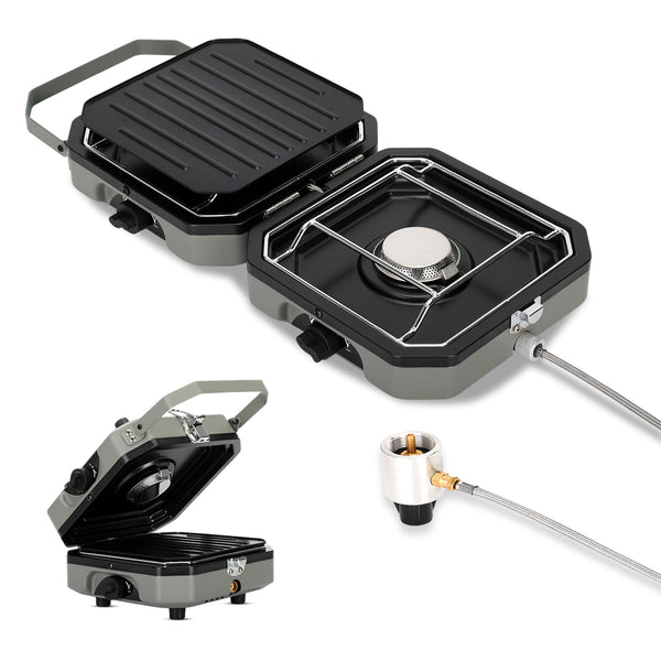 Sakerplus 2 Burner Propane Camping Stove with Grill