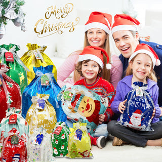 Sakerplus Christmas Assorted Drawstring Gift Bags