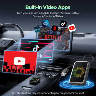 Sakerplus® Wireless CarPlay Adapter Video Box