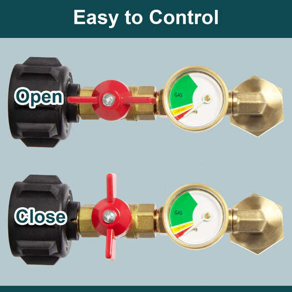 Sakerplus® Propane Refill Adapter With Ball Valve