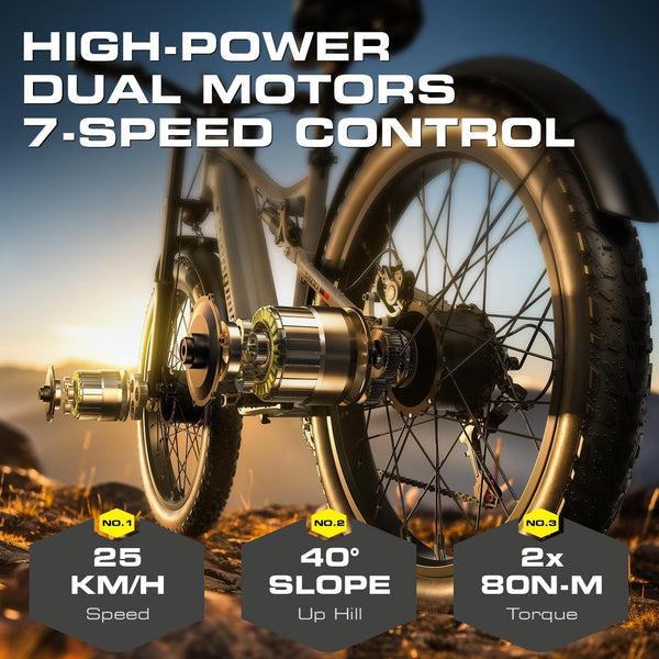 Sakerplus® Dual Motor Electric Bike