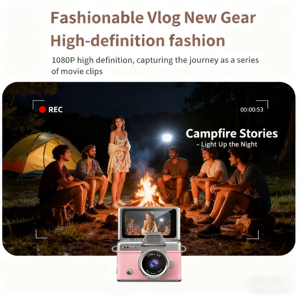 Sakerplus® Mini Flip Screen Retro Camera
