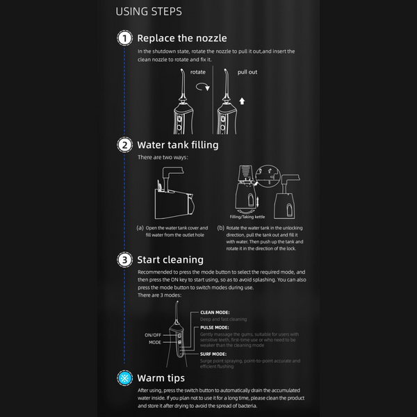 Sakerplus® Portable Cordless Water Flosser