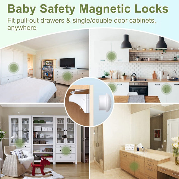 Sakerplus® Magnetic Child Safety Cabinet Locks Set