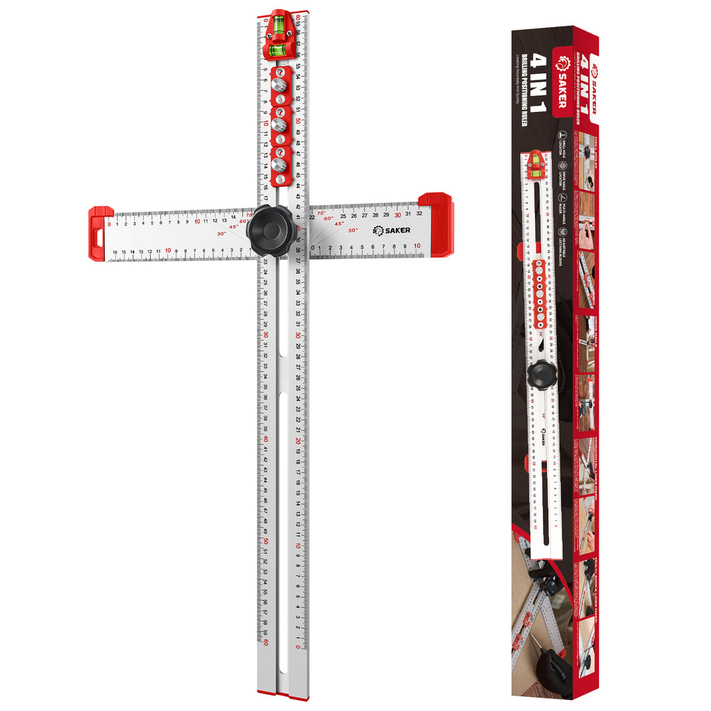 SAKER® 4 in 1 Drilling Positioning Ruler – Sakertool