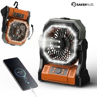 Sakerplus® Rechargeable Outdoor Camping Fan Light