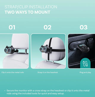Sakerplus® 2-In-1 Baby Car Monitor