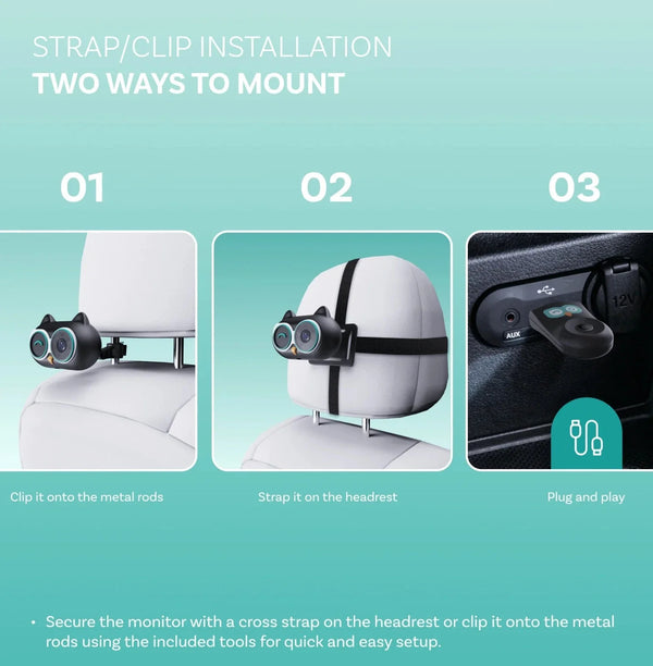 Sakerplus® 2-In-1 Baby Car Monitor
