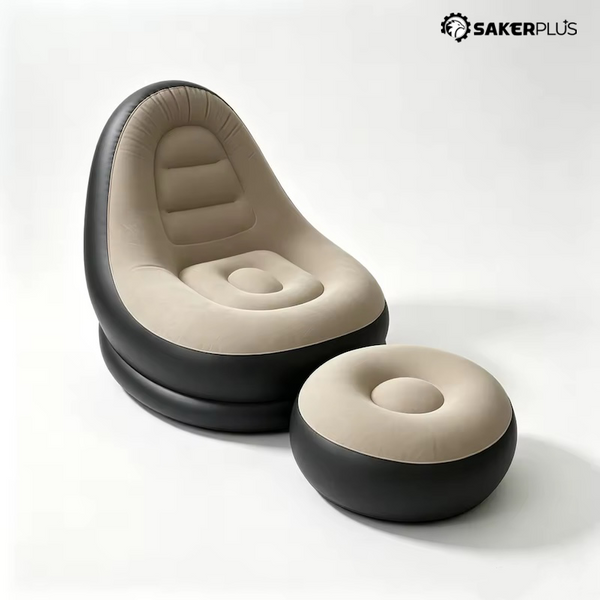 Sakerplus® Portable Inflatable Lazy Chair With Footstool
