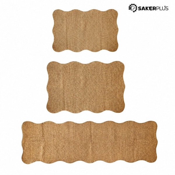 Sakerplus® Wavy Pineapple Circle Sisal Runner Rug