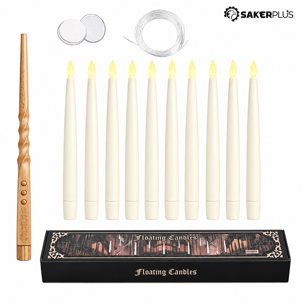 Sakerplus® Floating Flameless LED Taper Candle Set