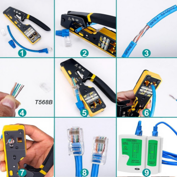 Sakerplus® Multifunction RJ45 Pass Through Crimping Tool