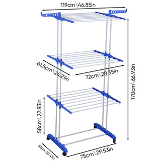 Sakerplus Foldable Stainless Steel Clothes Rack