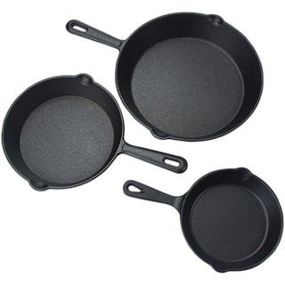 Sakerplus® Pre-Seasoned Cast Iron Skillet Set