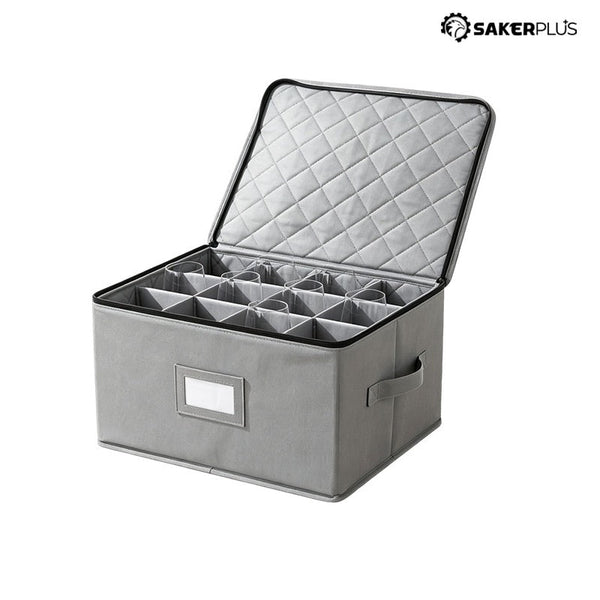 Sakerplus® Stackable Drinkware Storage Box With Dividers