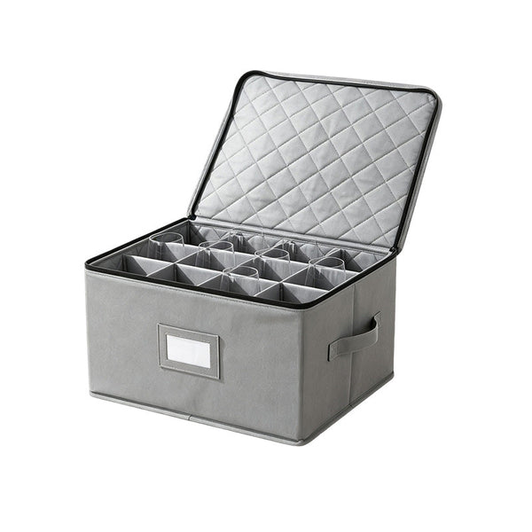 Sakerplus® Stackable Drinkware Storage Box With Dividers
