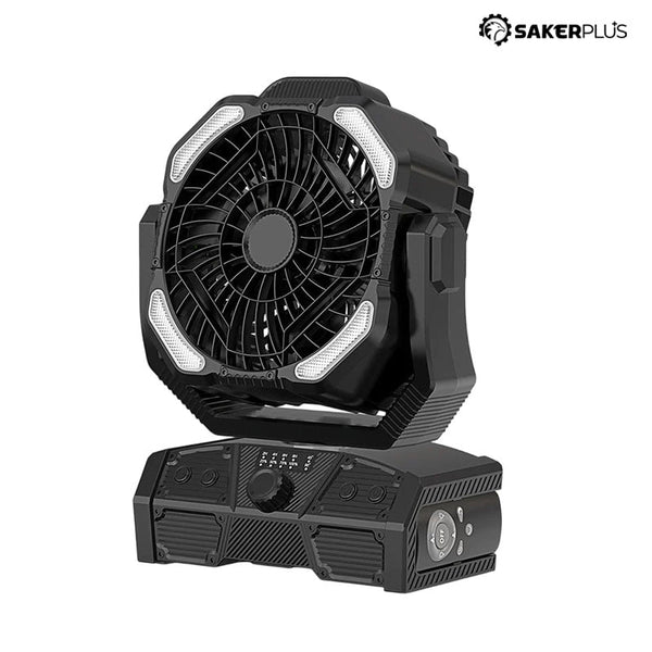 Sakerplus® Rechargeable Portable Camping Fan With LED Light