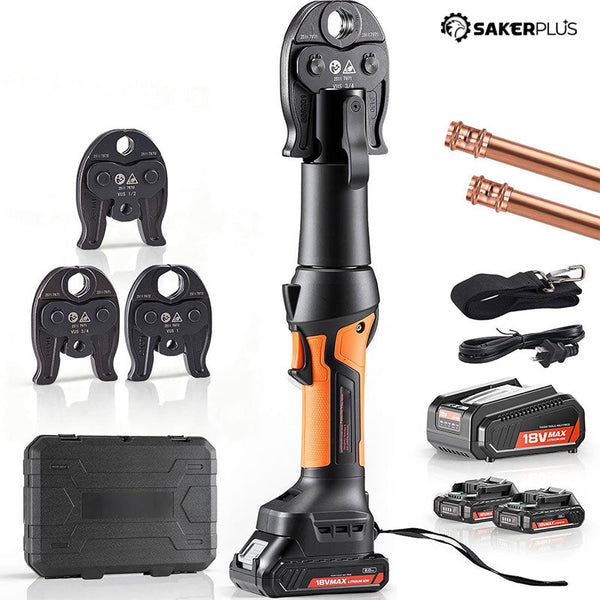 Sakerplus® Cordless Hydraulic Pipe Crimping Tool Kit