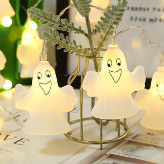 Saker Halloween Smiling Face Ghost String Lights