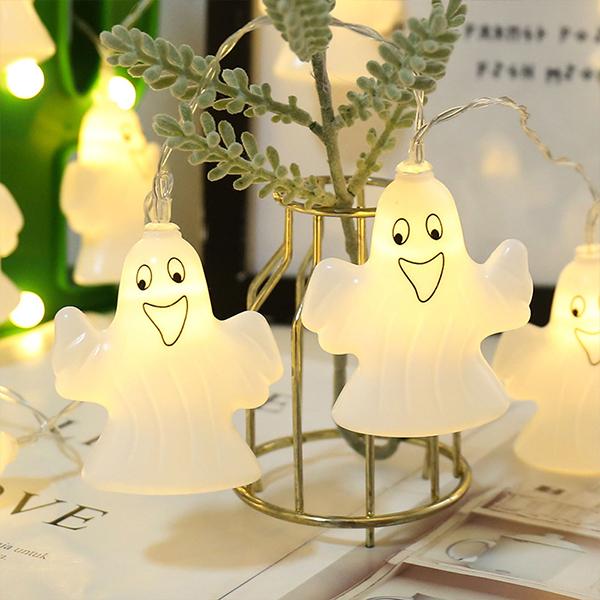 Saker Halloween Smiling Face Ghost String Lights