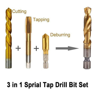 6 Pieces Metric Thread Tap Drill Bits Set