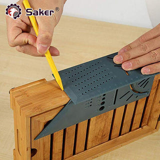 Saker® 3D Mitre 45 90 Degree Angle Measuring Ruler Marking Gauge Carpenter's Tool