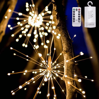 LED Copper Wire Starburst String Firework Lights, 120 brilliant LED lamp beads