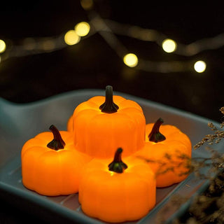 Flickering Small Pumpkin Tea Lights