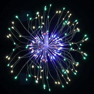 LED Copper Wire Starburst String Firework Lights, 120 brilliant LED lamp beads