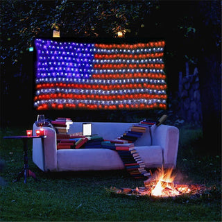 American Flag 420 Led String Lights-Large Usa Flag Outdoor Lights