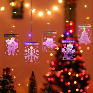 Christmas 3D Window Curtain String Light