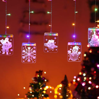 Christmas 3D Window Curtain String Light